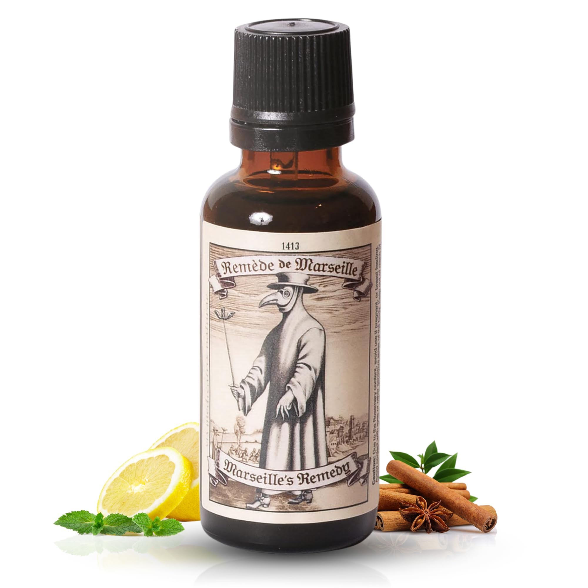 Marseille's Remedy Thieves Oil bottle with dropper
