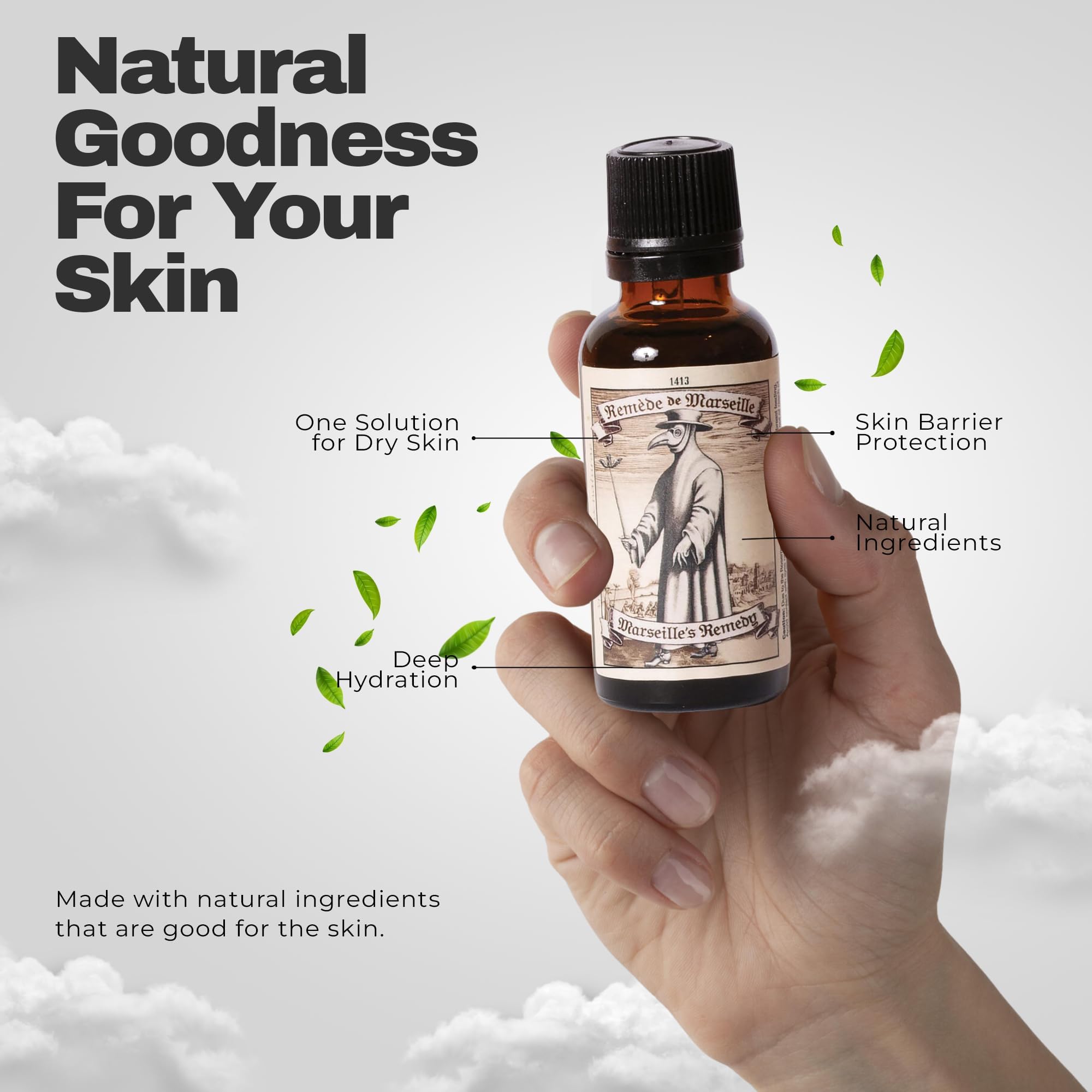 Close-up of Clove, Lemon, Cinnamon, Eucalyptus and Rosemary oils