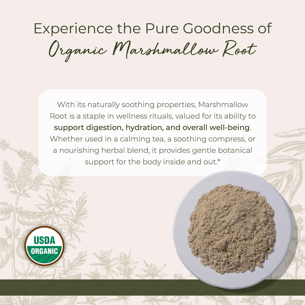 Bulk marshmallow root powder for tea and blends in 1 lb package