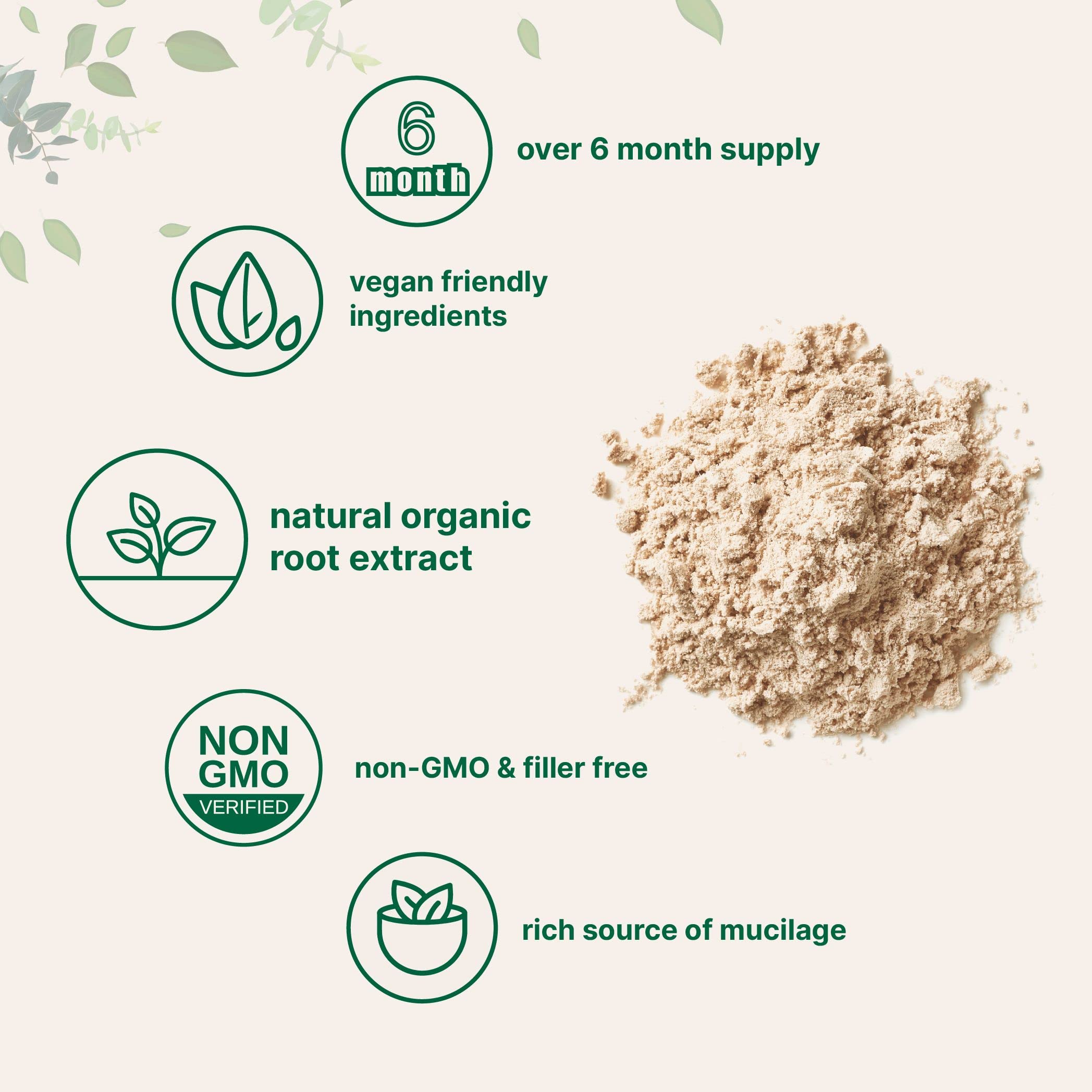 Ingredients label showing filler-free formula
