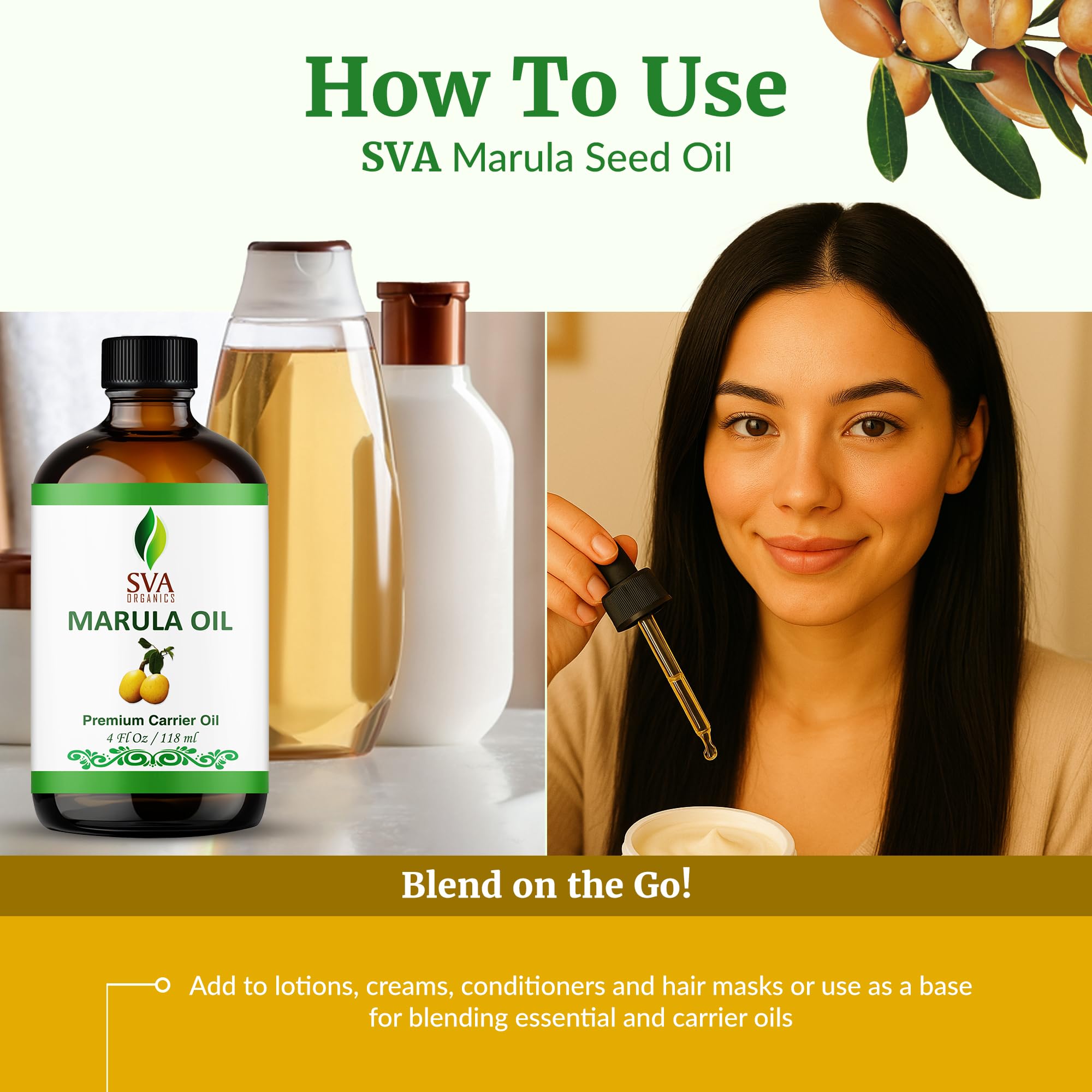 Hair and scalp massage with marula oil
