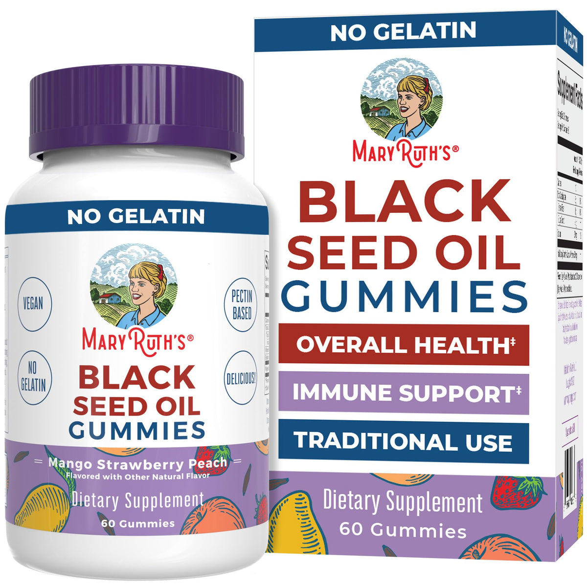 MaryRuth Organics Black Seed Oil Gummies bottle front view