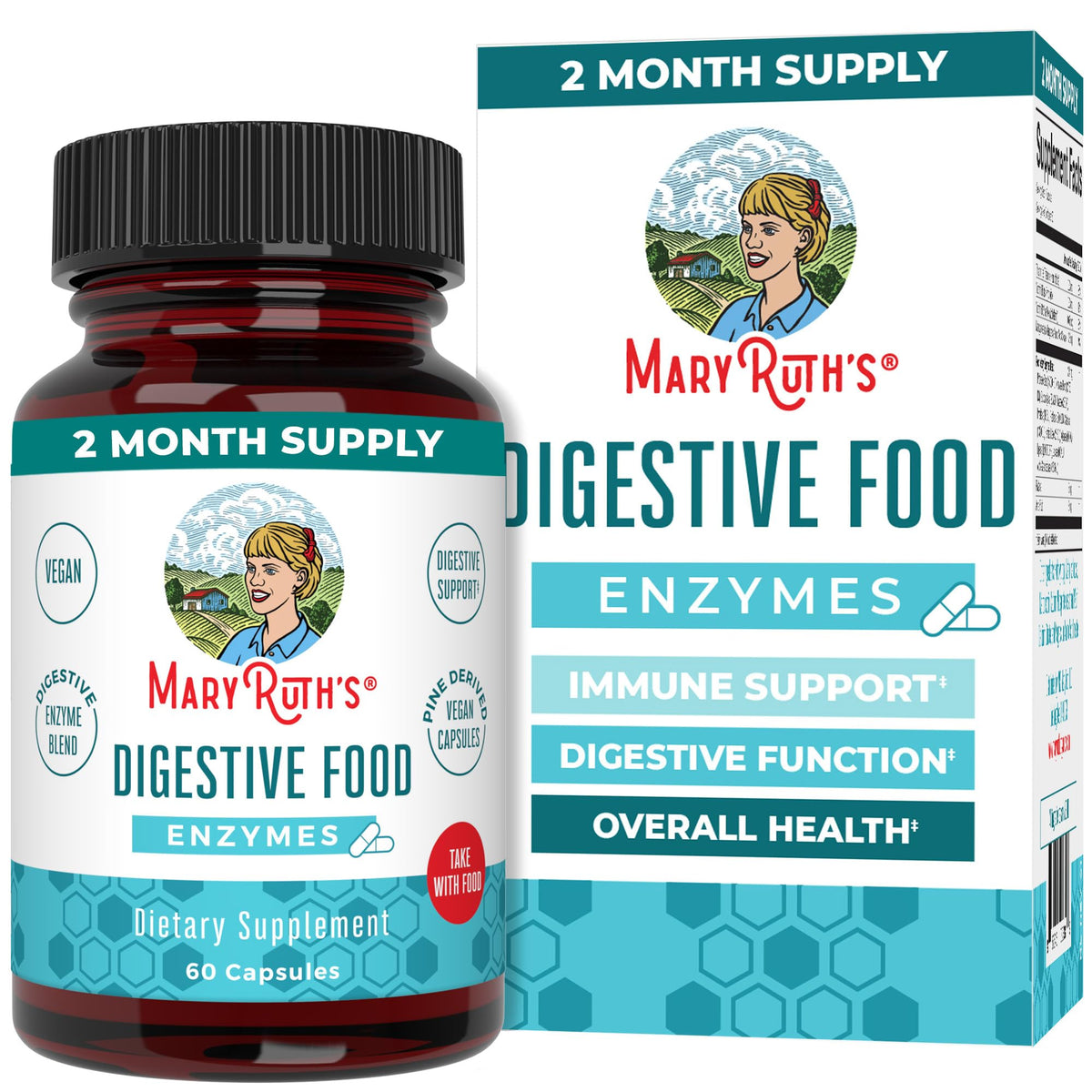 MaryRuth Organics Digestive Enzymes bottle front view