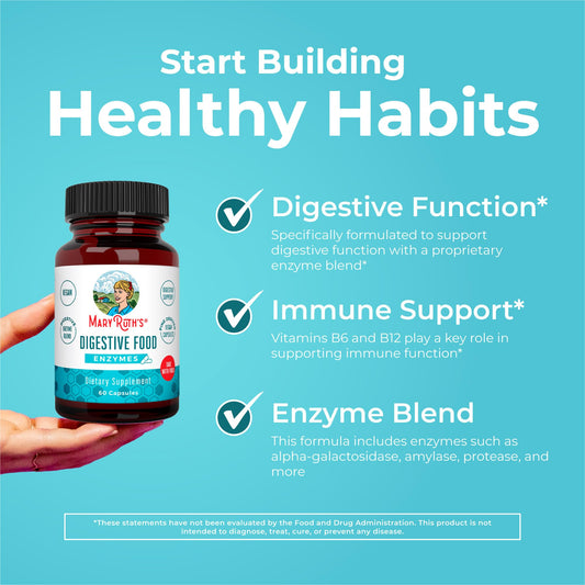Product label close-up of MaryRuth Digestive Enzymes