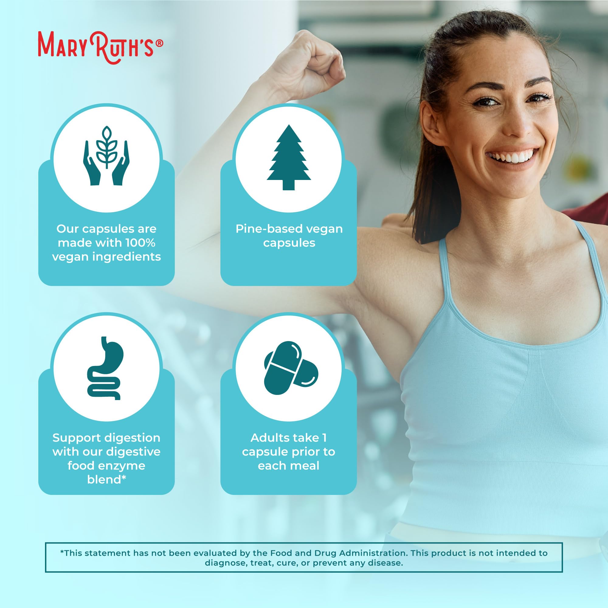 Vegan digestive enzyme capsules inside the bottle