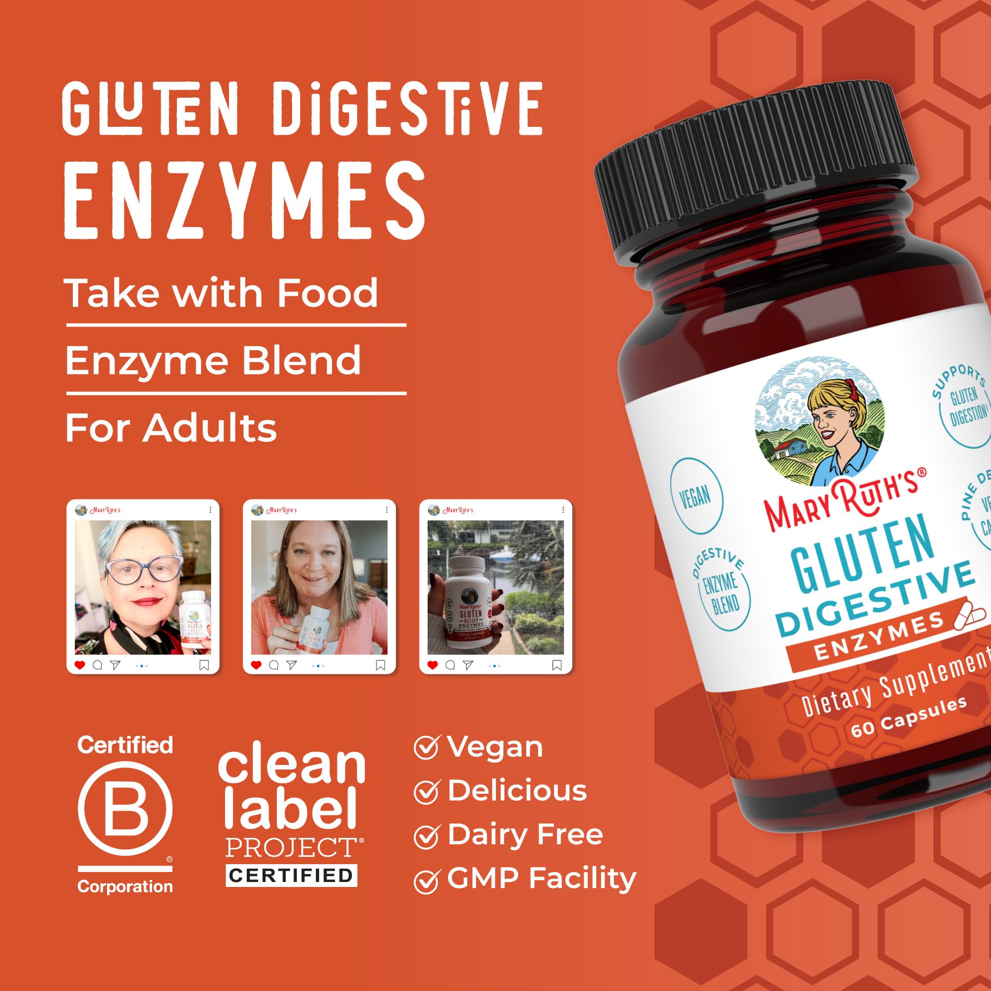 Gluten digestion support concept graphic