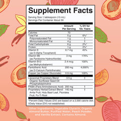 Back of the Gray Guard Liposomal bottle showing ingredients