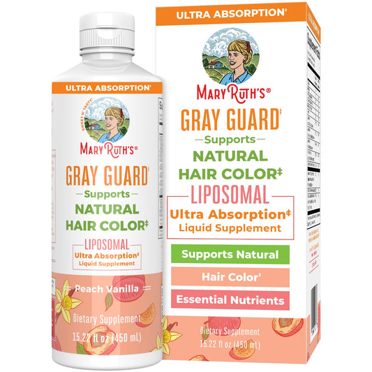 Front view of MaryRuth Organics Gray Guard Liposomal bottle