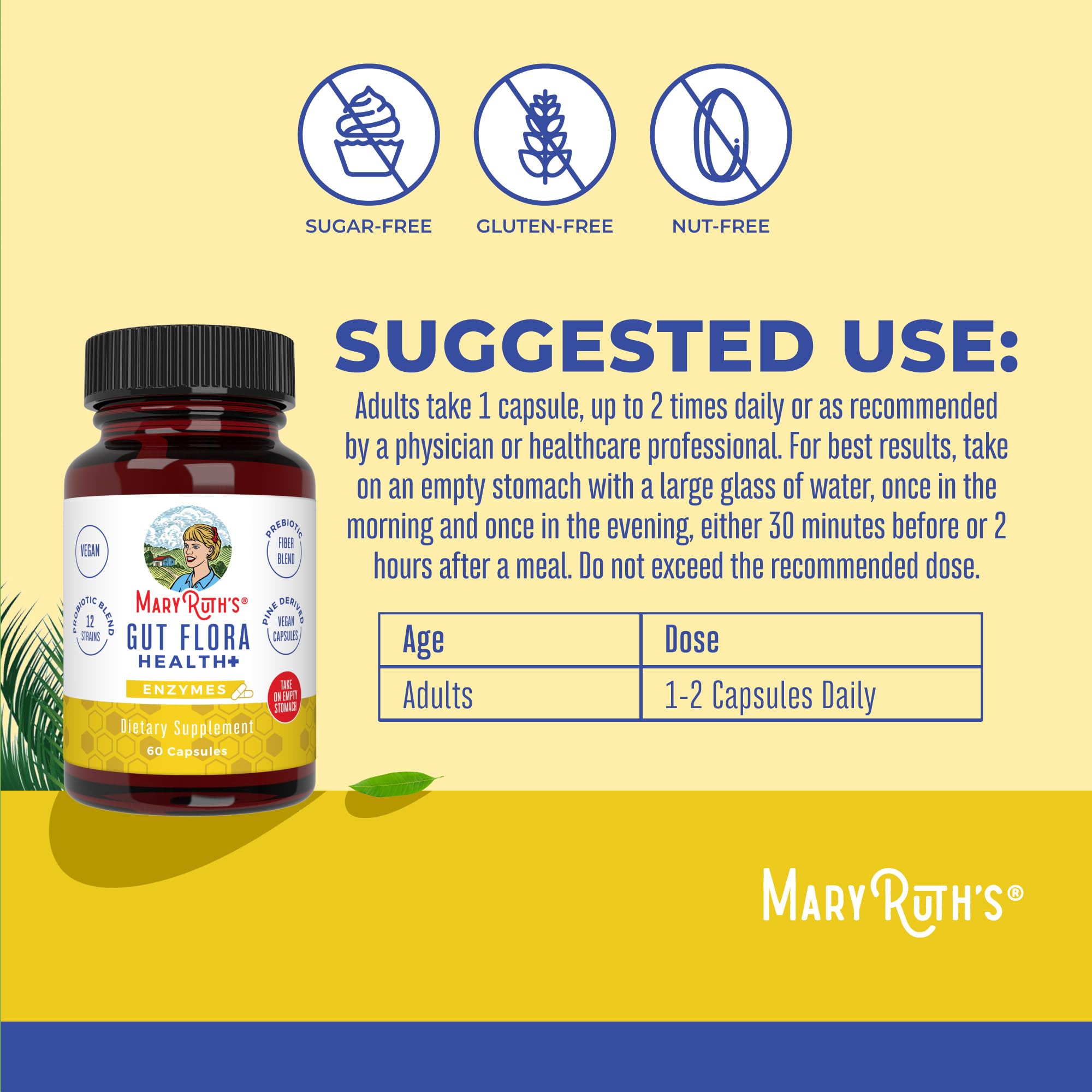 Pine-based vegan capsules for Gut Flora Health+ Enzymes