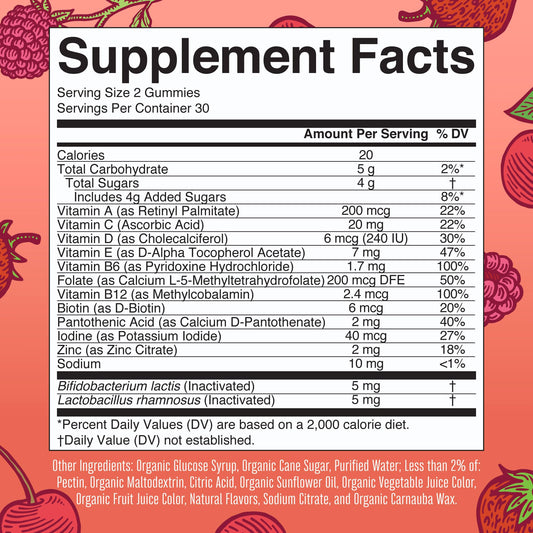USDA Organic label on MaryRuth Organics Kids Vitamins packaging