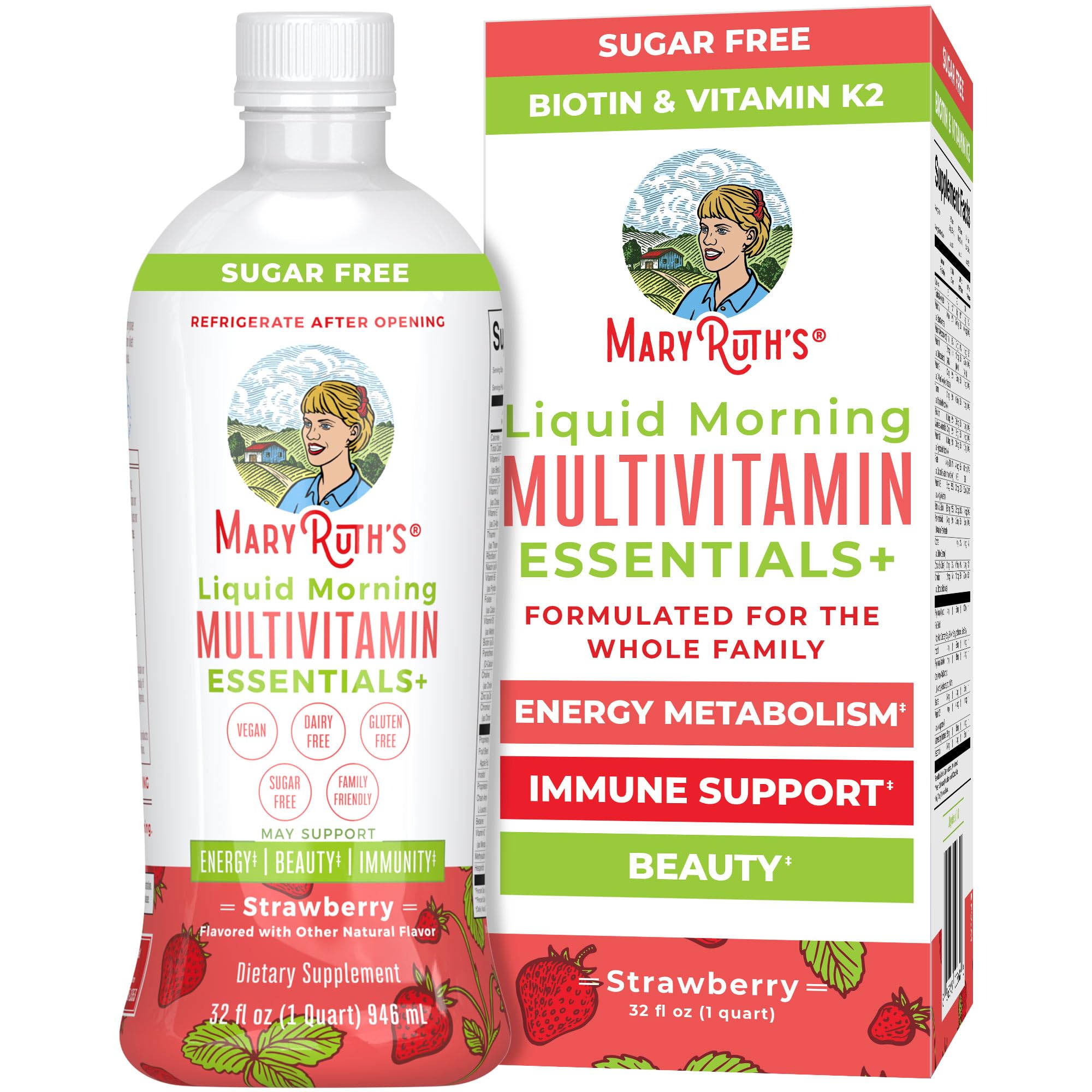 MaryRuth Organics Liquid Morning Multivitamin Essentials+ bottle front label