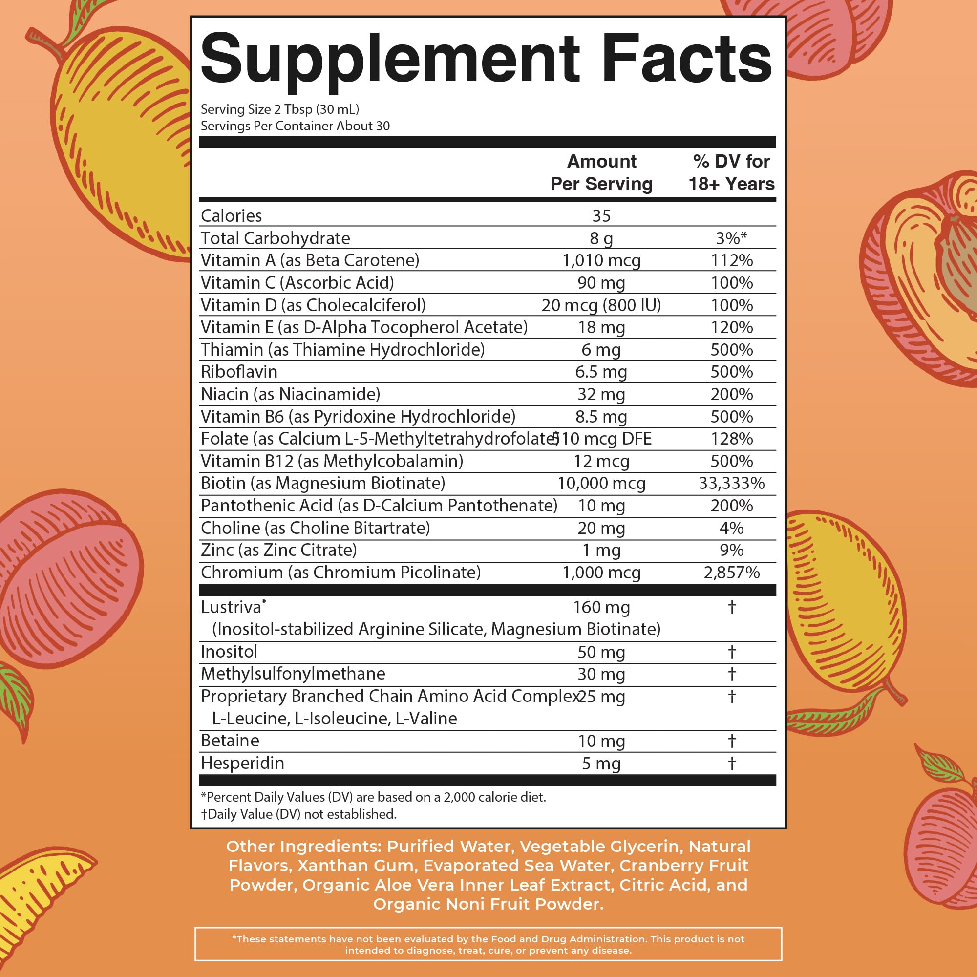 MaryRuth's Liquid Multivitamin + Hair Growth label close-up