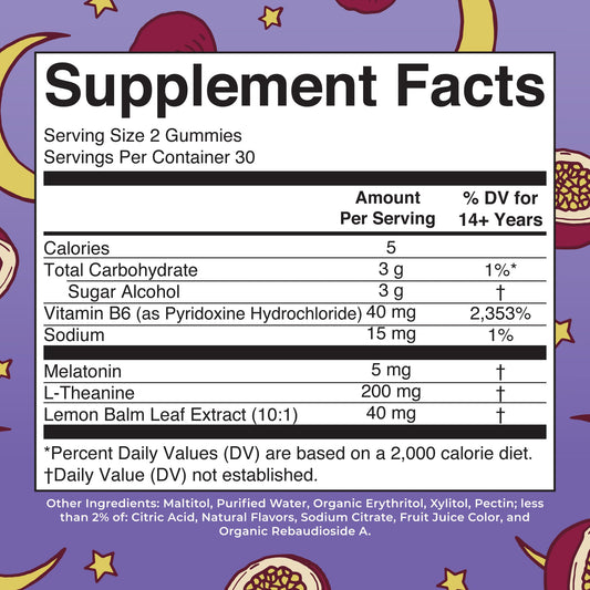 Close-up of Melatonin Sleep Gummies packaging