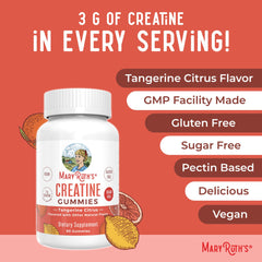 MaryRuth Organic Creatine Gummies vegan symbol emphasizes plant-based formulation