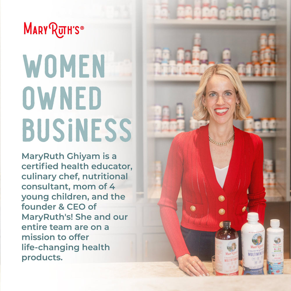 30 servings per bottle shown on MaryRuth Organics brain nootropic drops