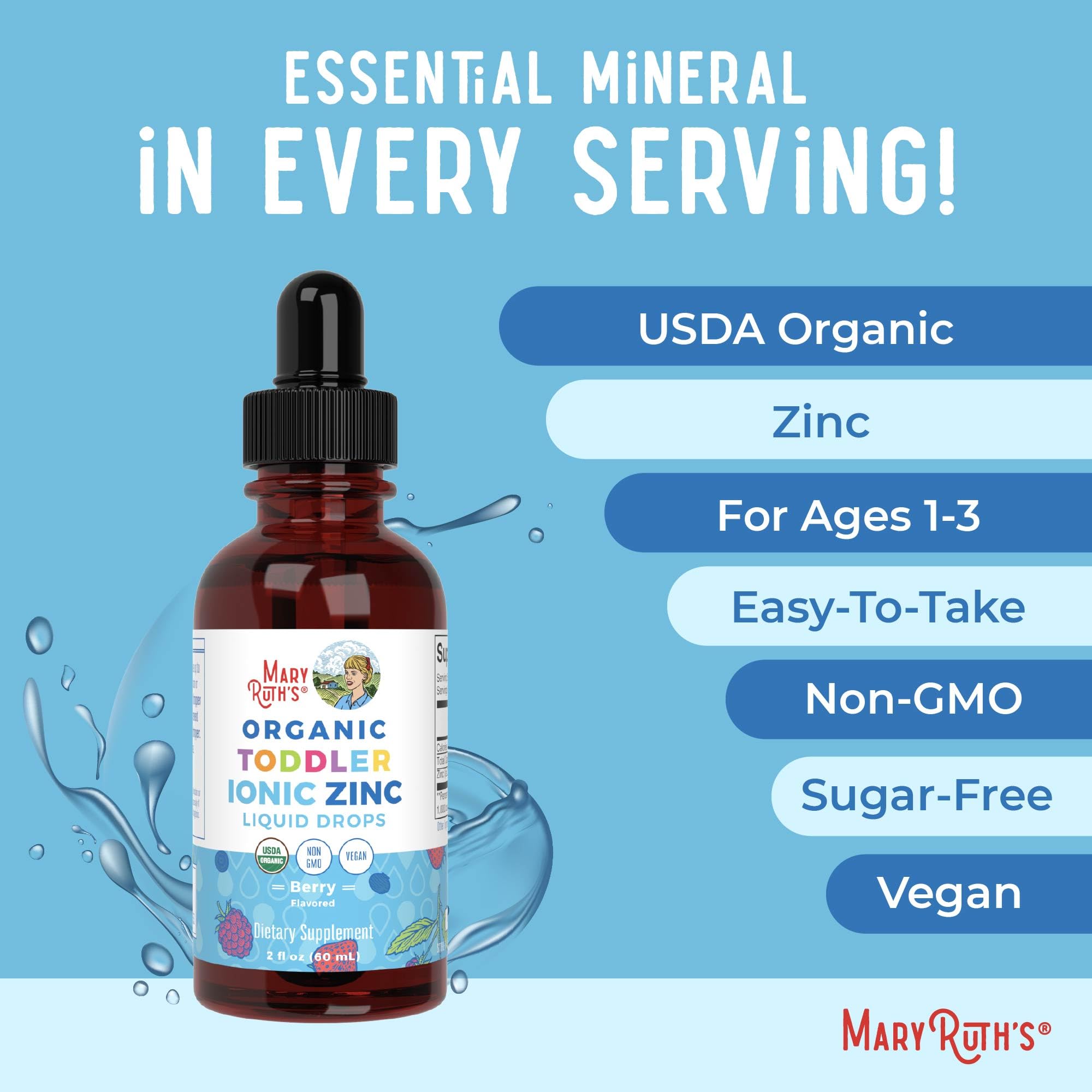 Ages 1-3 banner for Toddler Zinc Drops