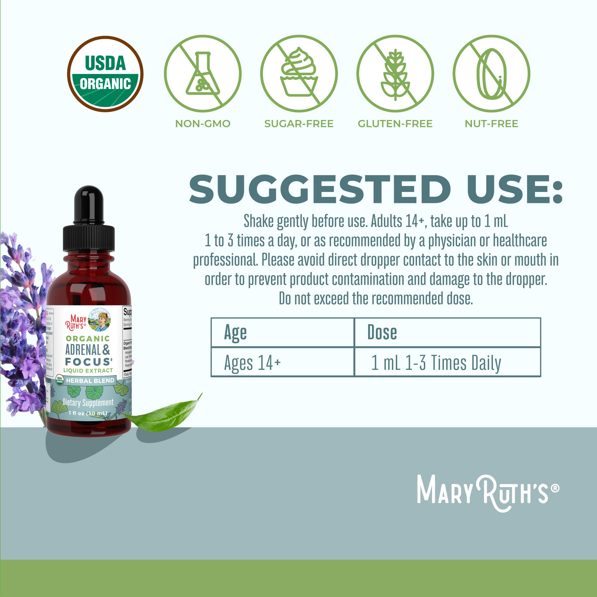 Proprietary organic blend with Astragalus and Ginkgo – drops label