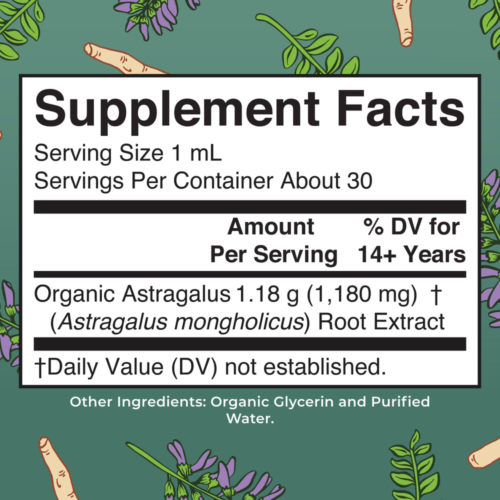 USDA Organic badge on MaryRuth Organics Astragalus Root bottle