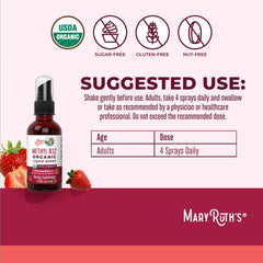 USDA Organic seal on MaryRuth B12 spray bottle