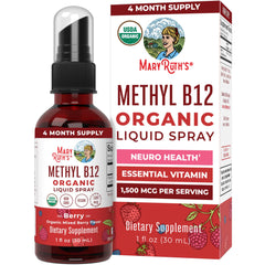 MaryRuth Organics Vitamin B12 spray bottle with berry flavor, 1 fl oz