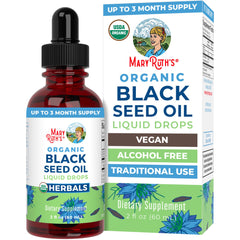 MaryRuth Organics Black Seed Oil Liquid Drops bottle on white background