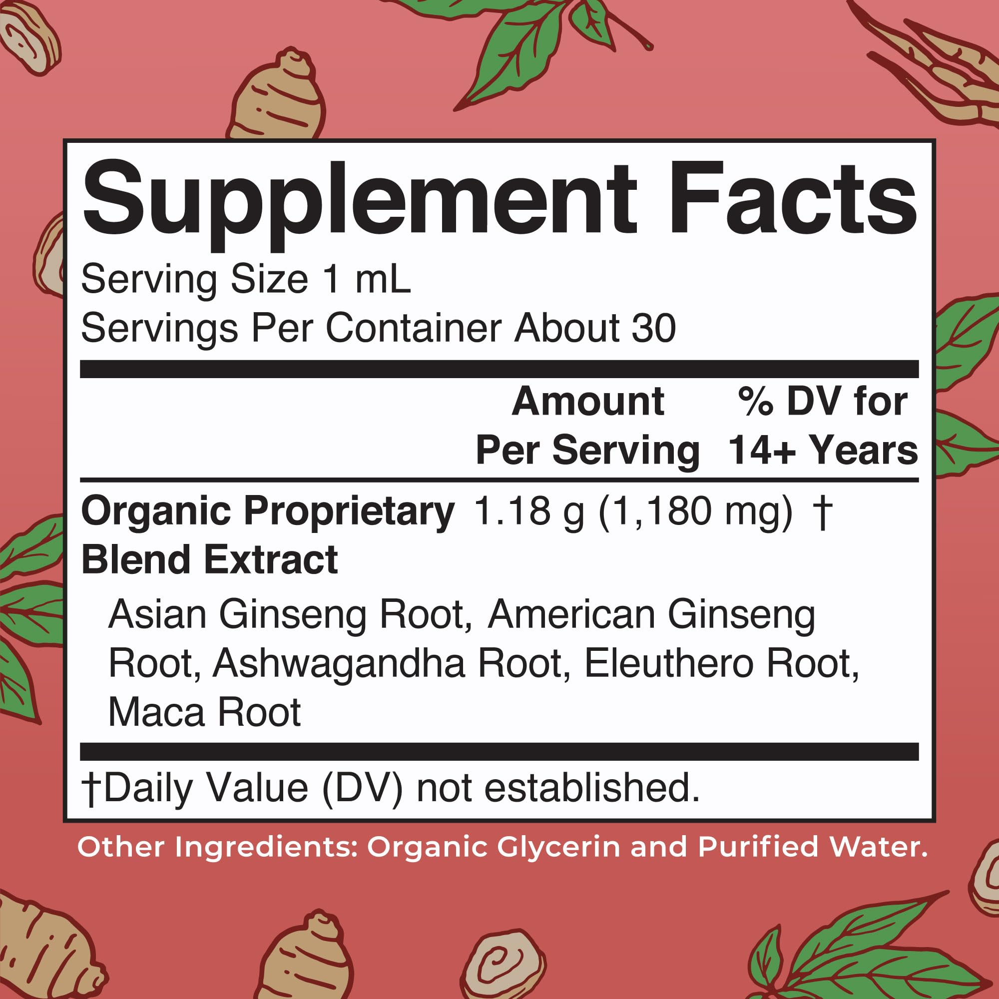 Ingredients list for MaryRuth Organics Brain Function supplement
