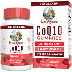 Front view of MaryRuth Organics CoQ10 Gummies Raspberry 120 mg 60-count package