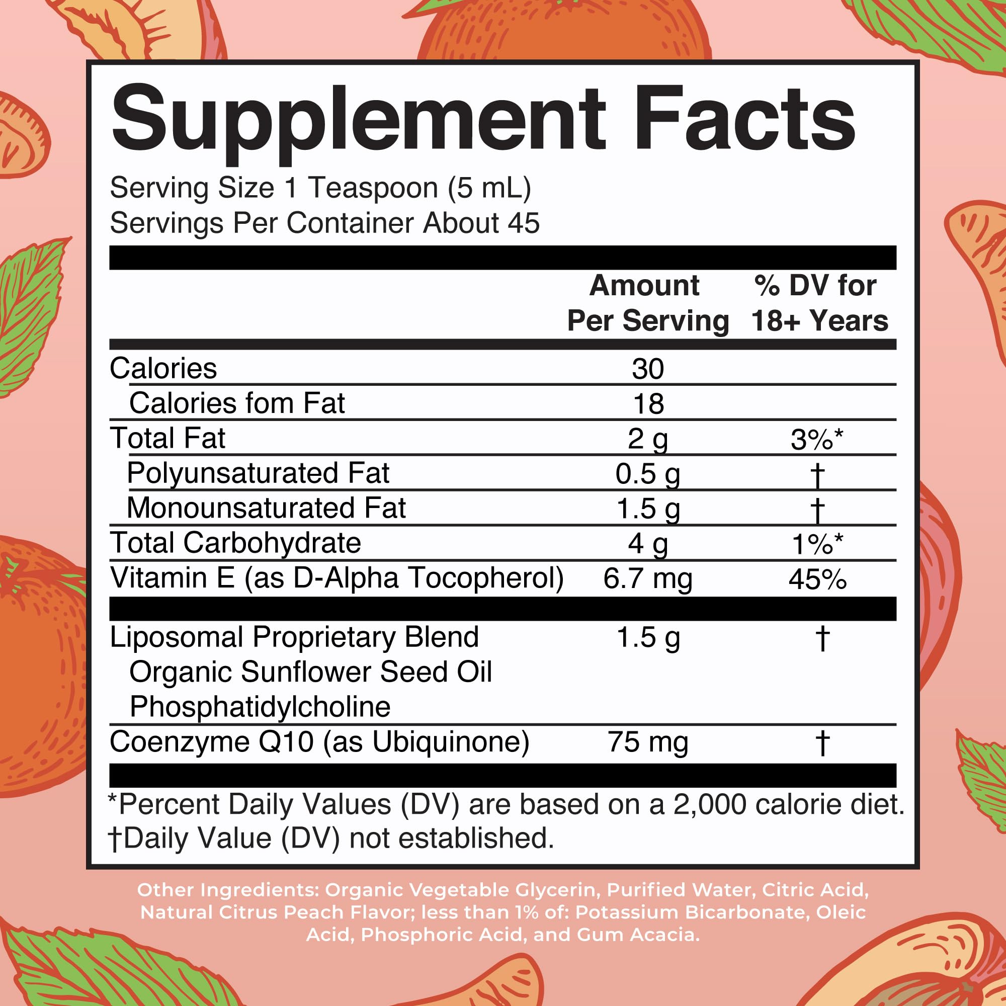 Close-up of front label showing vegan non-GMO and 7.6 oz