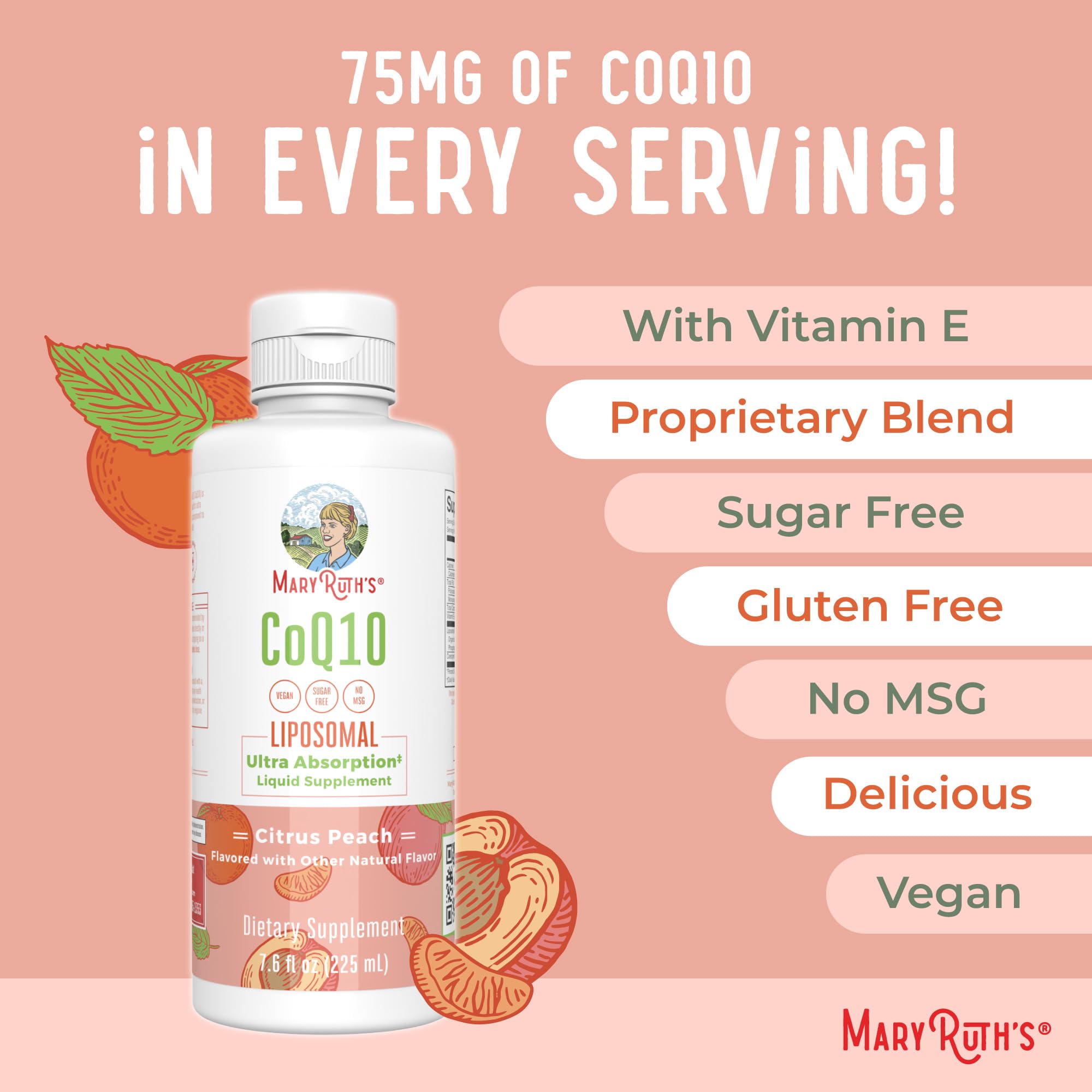 Vegan Non-GMO CoQ10 liquid vitamin label close-up