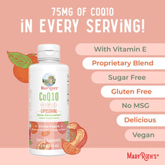 Vegan Non-GMO CoQ10 liquid vitamin label close-up