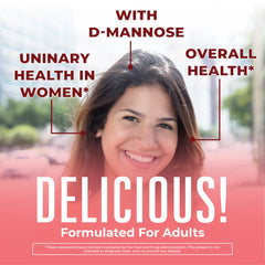 Ingredient panel showing cranberry extract and D-Mannose