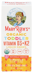 Bottle of MaryRuth Organics D3 + K2 drops for toddlers