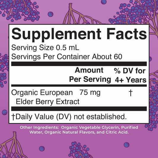 MaryRuth Organics Elderberry Kids Liquid Drops label