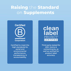 Bottle label showing 5-strain blend and 100 CFU per serving
