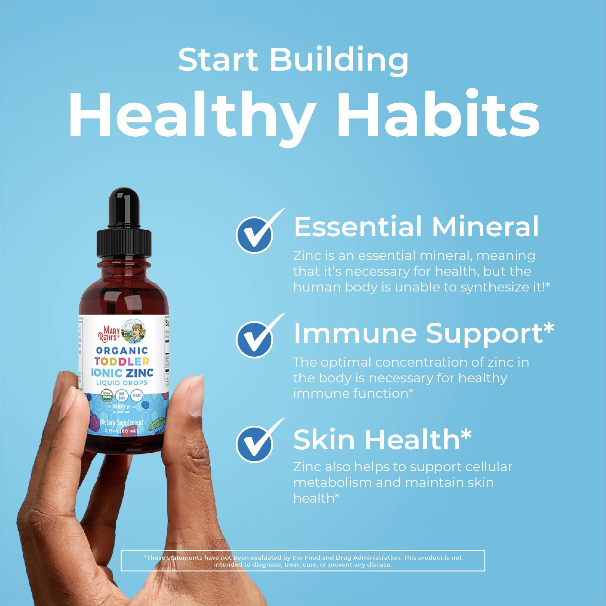 Ingredients graphic for Toddler Liquid Zinc Drops
