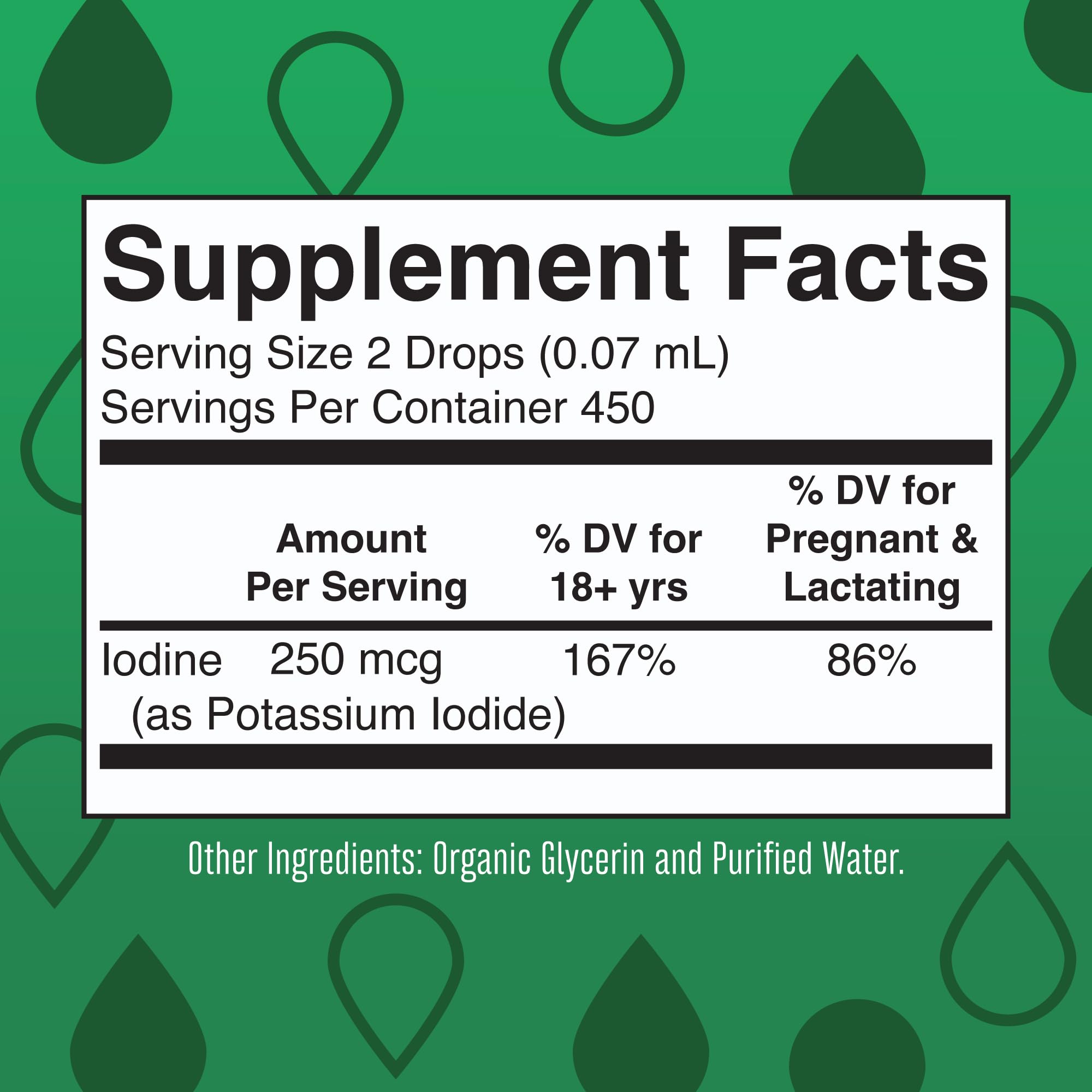 Iodine liquid drops prenatal support highlighting vegan diet benefits