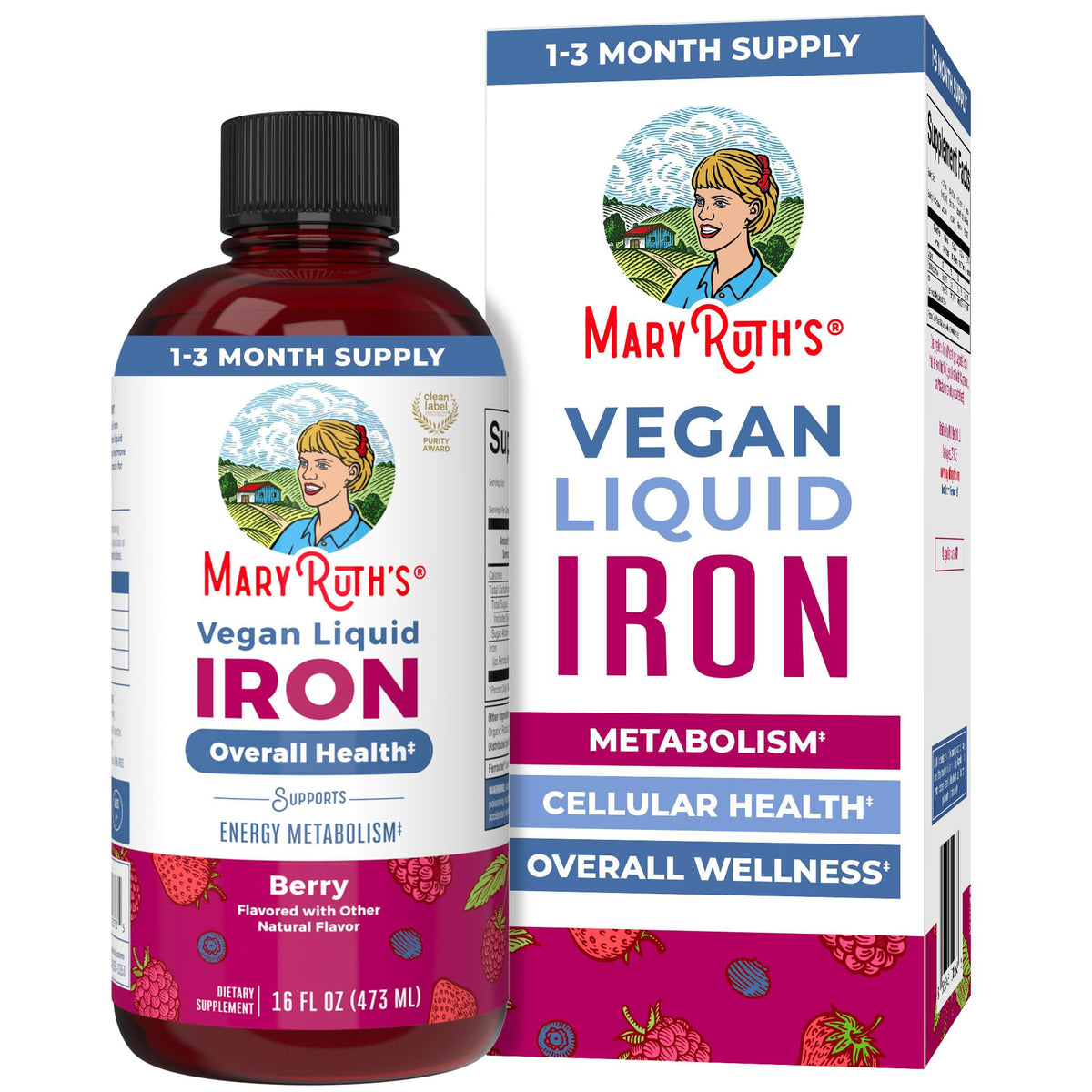 MaryRuth Organics Iron Liquid Bottle front view