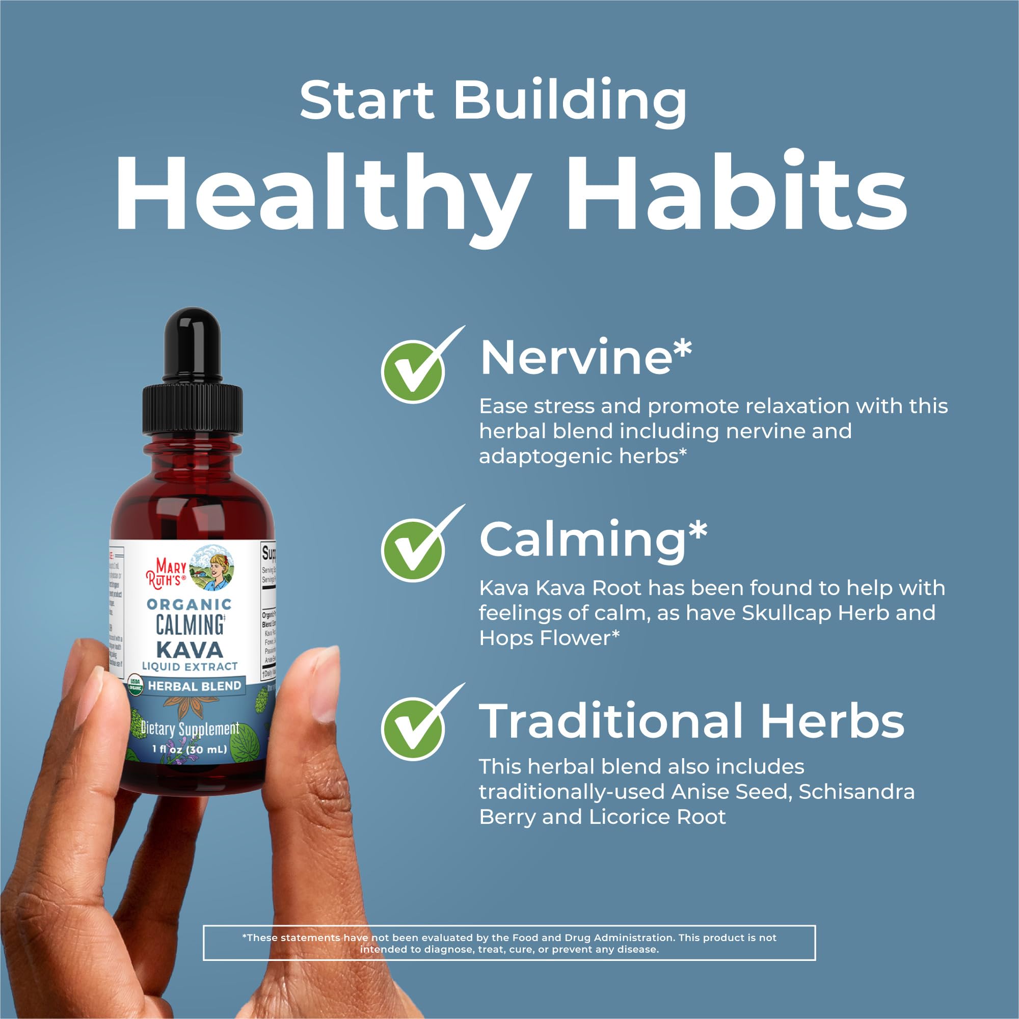 Serving size illustration: 1 mL dropper with 30 servings per bottle