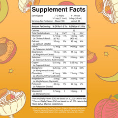 Back view of MaryRuth Organics Kids Nighttime Multimineral bottle with label