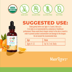 Label highlighting USDA Organic and vegan certifications on bottle