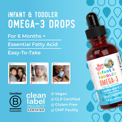 Nutrition label detail for omega-3 drops