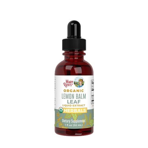 1 Fl Oz bottle of Lemon Balm Leaf Liquid Extract against white backdrop