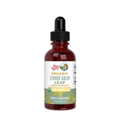 1 Fl Oz bottle of Lemon Balm Leaf Liquid Extract against white backdrop