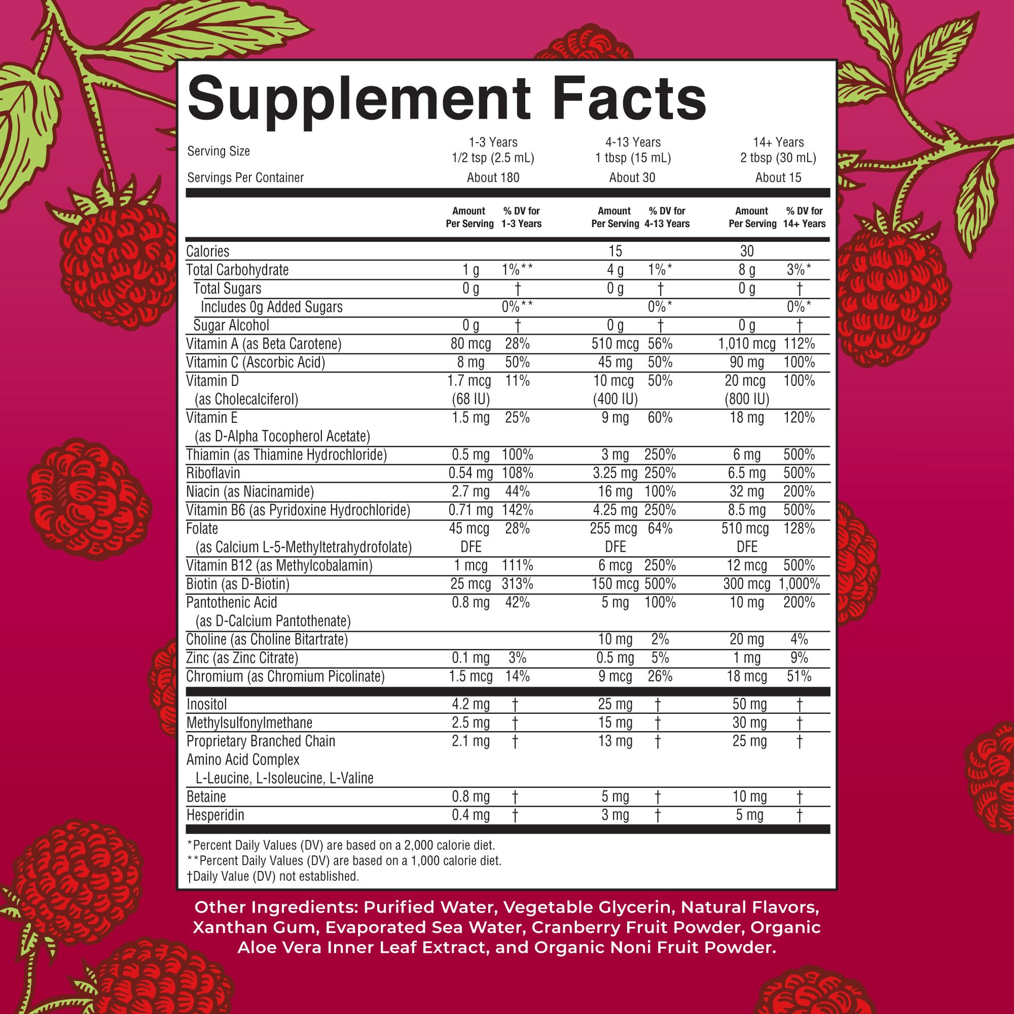 Liquid multivitamin for immune support with vitamins C and D
