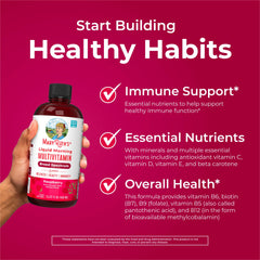 Vegan, Non-GMO, gluten-free liquid multivitamin label