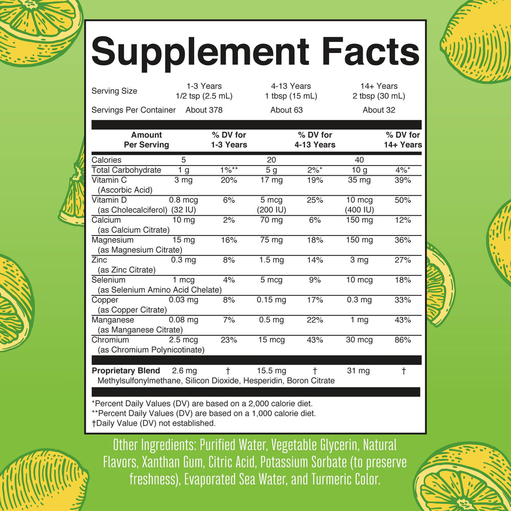 Label close-up of Nighttime Multimineral Lemonade