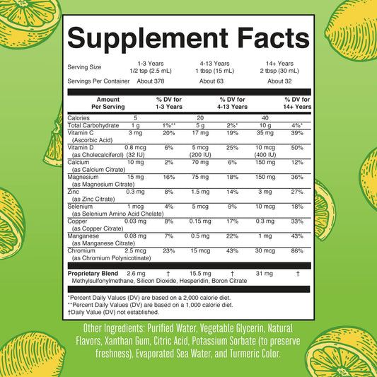 Label close-up of Nighttime Multimineral Lemonade