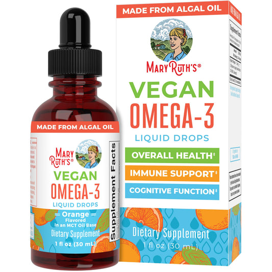 Front view of MaryRuth Organics Omega-3 Liquid Drops bottle, 1oz