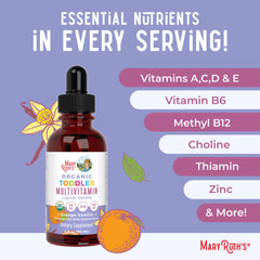 Organic ingredients in MaryRuth toddler multivitamin