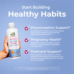 Liquid liposomal multivitamin bottle with serving dropper